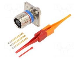 Connector: military | socket | female | PIN: 3 | straight | crimped | 7.5A