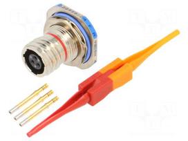 Connector: military | socket | female | PIN: 3 | straight | crimped | 7.5A