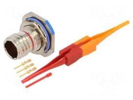 Connector: military | socket | male | PIN: 3 | straight | crimped | 7.5A
