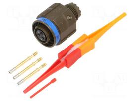 Connector: military | plug | female | PIN: 3 | straight | crimped | 7.5A