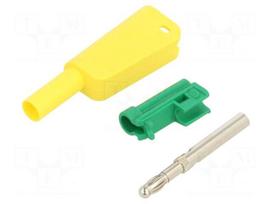 Laboratory connector: 4mm banana | plug | 19A | 1kV | yellow-green
