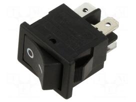 ROCKER | DPST | Pos: 2 | OFF-ON | 10A/250VAC | black | black | none | RA8