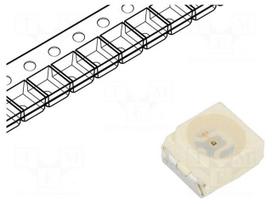 LED | red | SMD | PLCC2 | 450÷750(typ)-1400mcd | 1.8÷2.6VDC | 60° | 50mA