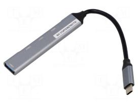 Hub USB | USB A socket x4,USB C plug | USB 2.0,USB 3.1 | grey