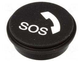 Button | round | Ø21mm | black | Button marking: SOS | 09