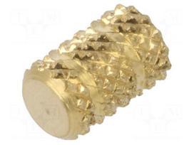 Threaded insert | brass | M3 | BN 37872 | L: 6.4mm | for plastic