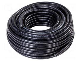 Protective tube | galvanised steel | black | Øint: 16.1mm | IP67