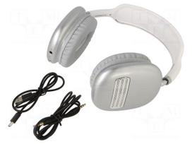 Wireless headphones with microphone | white,black | USB C | 10m