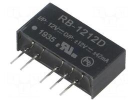 Converter: DC/DC | 1W | Uin: 10.8÷13.2VDC | Uout: 12VDC | Uout2: -12VDC
