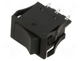 ROCKER | DPDT | Pos: 2 | ON-ON | 10A/250VAC | 10A/30VDC | black | none | JW