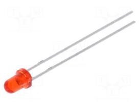 LED | red | 3mm | 8.7÷29mcd | 20° | Front: convex | 2÷2.6VDC | No.of term: 2