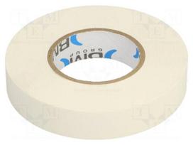 Tape: electrical insulating | W: 15mm | L: 25m | Thk: 0.15mm | white