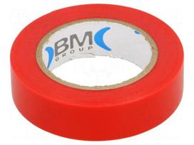 Tape: electrical insulating | W: 15mm | L: 10m | Thk: 0.15mm | red | 200%
