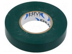 Tape: electrical insulating | W: 15mm | L: 25m | Thk: 0.15mm | green