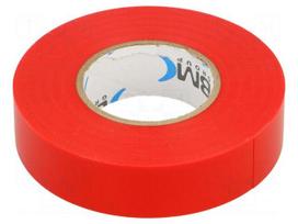 Tape: electrical insulating | W: 19mm | L: 25m | Thk: 0.15mm | red | 200%