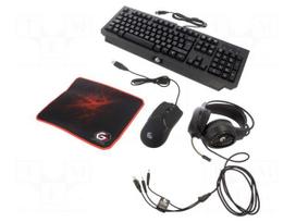 Keypad: computer-gaming kit | black,red | Jack 3,5mm,USB A | 1.8m