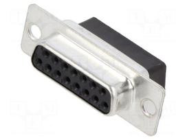 Connector: D-Sub | PIN: 15 | plug | female | straight | crimped | 5A | black