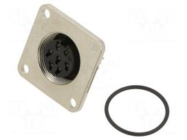 Connector: M16 | socket | female | PIN: 7 | 5A | 60V | soldering | straight