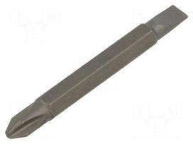 Screwdriver bit | Phillips,slot | PH2,5.5x1mm | 1/4" | double-sided