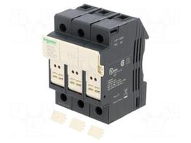 Fuse base | 10x38mm | for DIN rail mounting | 30A | Poles: 3