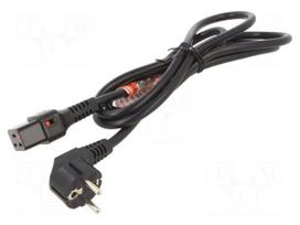 Cable | H05VV-F | CEE 7/7 (E/F) plug angled,IEC C19 female | 2m