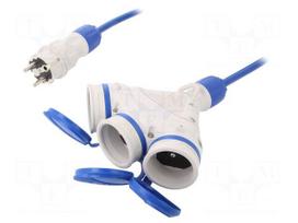 Extension lead | 3G2.5mm2 | 20m | PUR | blue | Sockets no: 3 | 16A | EXTREM