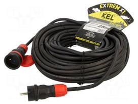 Extension lead | H05RR-F | 3G2.5mm2 | 25m | rubber | black | 16A