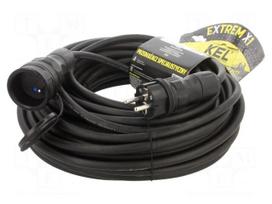 Extension lead | H05RR-F | 3G2.5mm2 | 25m | rubber | black | 16A