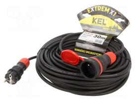 Extension lead | H05RR-F | 3G1.5mm2 | 30m | rubber | black | 16A