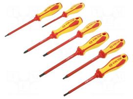 Screwdriver: insulated-set | insulated | Pozidriv®,slot | 7pcs.
