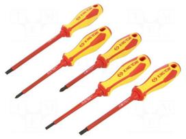 Screwdriver: insulated-set | insulated | Pozidriv®,slot | 5pcs.