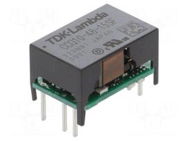 Converter: DC/DC | 10W | Uin: 18÷76VDC | Uout: 15VDC | Iout: 700mA | THT