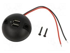 USB power supply | USB A socket x2 | Sup.volt: 12÷24VDC | Inom: 5A