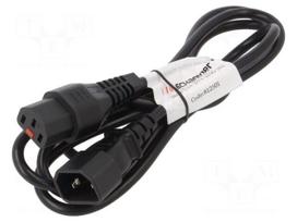Cable | IEC C13 female,IEC C14 male | 1.83m | black | 10A | 125V | IP20