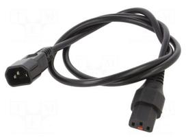 Cable | IEC C13 female,IEC C14 male | 1m | with IEC LOCK locking