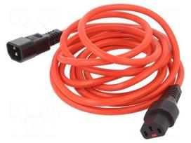 Cable | IEC C13 female,IEC C14 male | 3m | with IEC LOCK locking