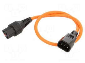 Cable | IEC C13 female,IEC C14 male | 0.5m | with IEC LOCK locking