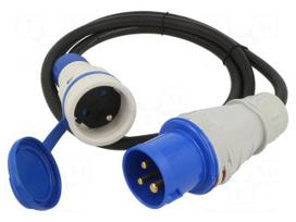 Extension lead | H05RR-F | 3G2.5mm2 | 1.5m | rubber | black | EXTREM | 16A