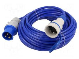 Extension lead | 3G2.5mm2 | 15m | PUR | blue | Sockets no: 1 | 16A | EXTREM