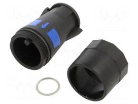 Enclosure for connectors: circular | IP69K | for cable | straight