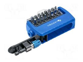 Tools set: screwdriver bits | plastic cassette | 17pcs.