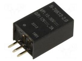 Converter: DC/DC | Uin: 14÷36VDC | Uout: 12VDC | Iout: 2A | SIP3 | THT