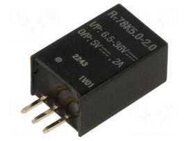 Converter: DC/DC | Uin: 6.5÷36VDC | Uout: 5VDC | Iout: 2A | SIP3 | THT