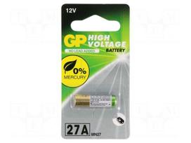 Battery: alkaline | 27A,8LR50,A27,MN27 | 12V | non-rechargeable