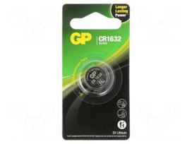 Battery: lithium | CR1632,coin | 3V | 140mAh | non-rechargeable | 1pcs.