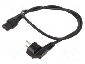 Cable | H05VV-F | CEE 7/7 (E/F) plug angled,IEC C13 female | 1m