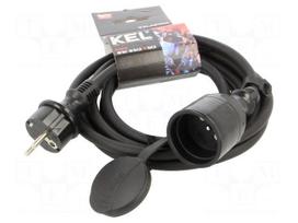 Extension lead | H05RR-F | 3G2.5mm2 | 3m | rubber | black | Sockets no: 1