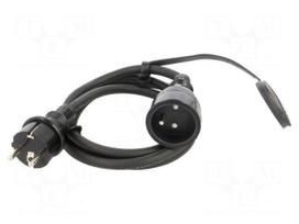 Extension lead | H05RR-F | 3G2.5mm2 | 1.5m | rubber | black | 16A