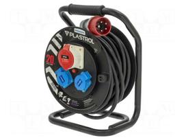 Extension lead | 5G1.5mm2 | 20m | rubber | black | Sockets no: 3 | 16A