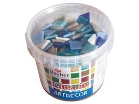 Mozaikos akmenys Rayher ArtDecor 2x2cm ~325vnt./1kg mėlyni tonai
